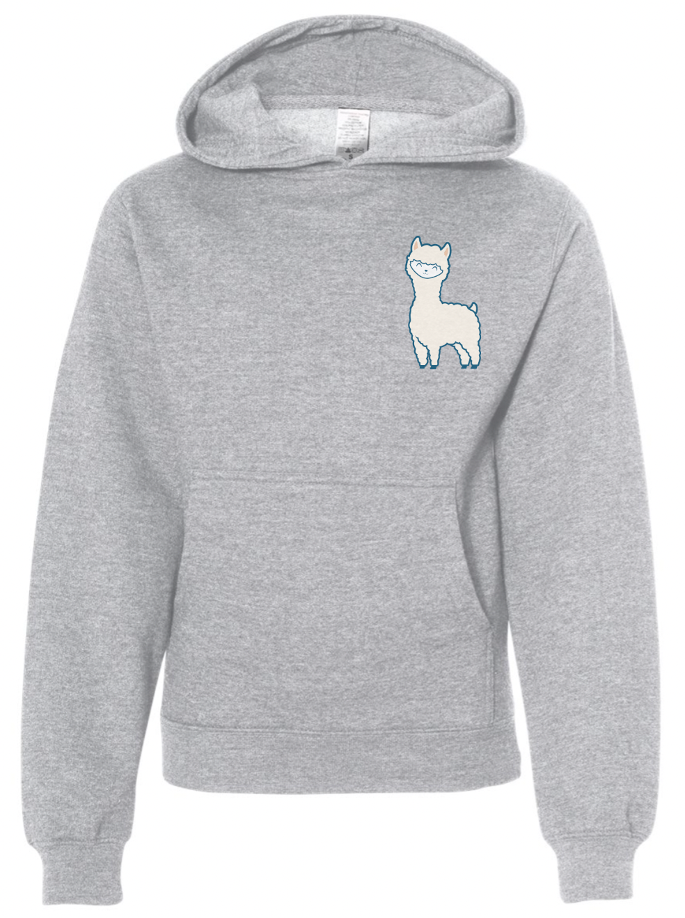 Happy Alpaca Hoodie (Grey Heather)