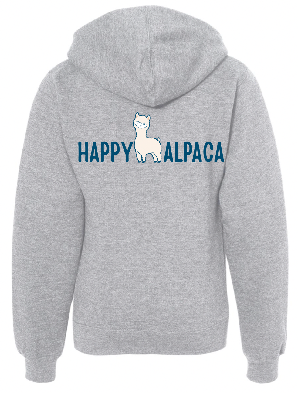 Happy Alpaca Hoodie (Grey Heather)